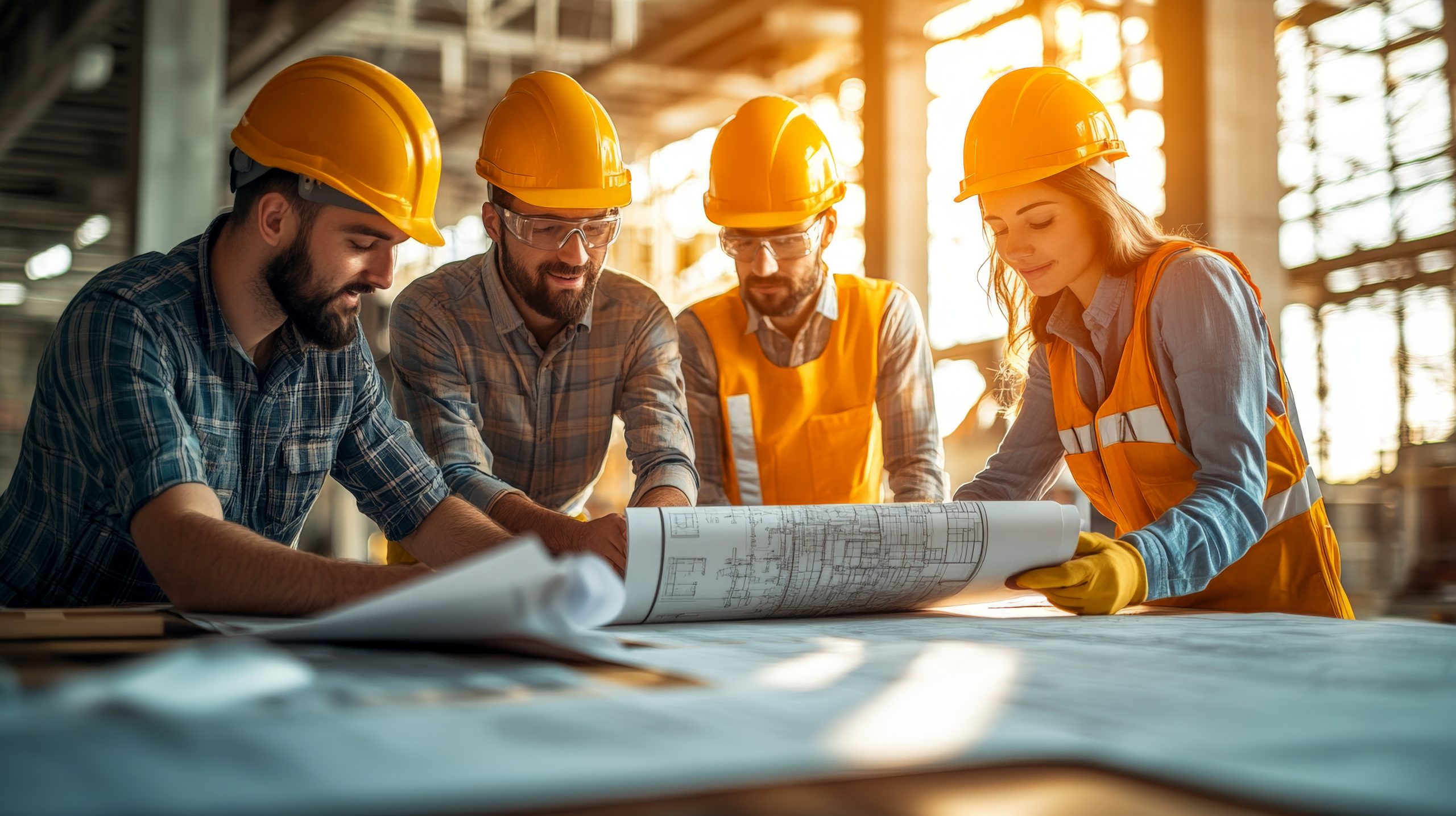 group-engineers-looking-technical-electrical-schematic-table